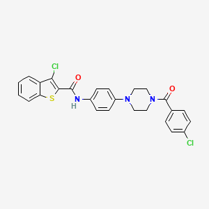 molecular formula C26H21Cl2N3O2S B4575576 3-氯-N-{4-[4-(4-氯苯甲酰)-1-哌嗪基]苯基}-1-苯并噻吩-2-甲酰胺 