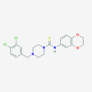 4-(3,4-dichlorobenzyl)-N-(2,3-dihydro-1,4-benzodioxin-6-yl)-1-piperazinecarbothioamide