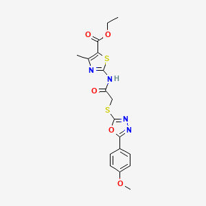 ethyl 2-[({[5-(4-methoxyphenyl)-1,3,4-oxadiazol-2-yl]thio}acetyl)amino]-4-methyl-1,3-thiazole-5-carboxylate