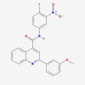 molecular formula C23H16FN3O4 B457565 N-(4-fluoro-3-nitrophenyl)-2-(3-methoxyphenyl)quinoline-4-carboxamide 