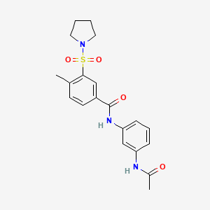 N-[3-(acetylamino)phenyl]-4-methyl-3-(1-pyrrolidinylsulfonyl)benzamide