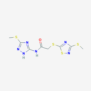 2-{[3-(methylthio)-1,2,4-thiadiazol-5-yl]thio}-N-[5-(methylthio)-1H-1,2,4-triazol-3-yl]acetamide