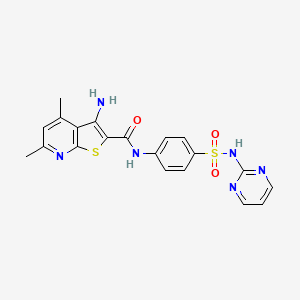 3-amino-4,6-dimethyl-N-{4-[(2-pyrimidinylamino)sulfonyl]phenyl}thieno[2,3-b]pyridine-2-carboxamide