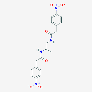 molecular formula C19H20N4O6 B457576 2-{4-nitrophenyl}-N-{2-[({4-nitrophenyl}acetyl)amino]-1-methylethyl}acetamide 