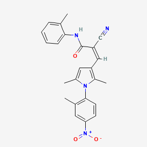 2-cyano-3-[2,5-dimethyl-1-(2-methyl-4-nitrophenyl)-1H-pyrrol-3-yl]-N-(2-methylphenyl)acrylamide