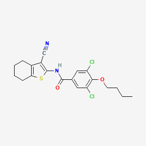 molecular formula C20H20Cl2N2O2S B4575771 4-butoxy-3,5-dichloro-N-(3-cyano-4,5,6,7-tetrahydro-1-benzothien-2-yl)benzamide 