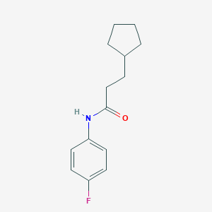 molecular formula C14H18FNO B457578 3-cyclopentyl-N-(4-fluorophenyl)propanamide 
