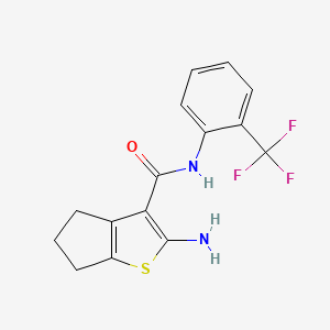 2-amino-N-[2-(trifluoromethyl)phenyl]-5,6-dihydro-4H-cyclopenta[b]thiophene-3-carboxamide