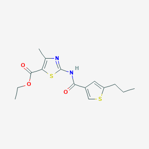 molecular formula C15H18N2O3S2 B4575813 ethyl 4-methyl-2-{[(5-propyl-3-thienyl)carbonyl]amino}-1,3-thiazole-5-carboxylate 