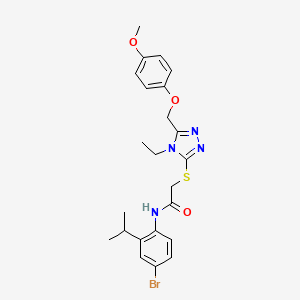 N-[4-bromo-2-(propan-2-yl)phenyl]-2-({4-ethyl-5-[(4-methoxyphenoxy)methyl]-4H-1,2,4-triazol-3-yl}sulfanyl)acetamide