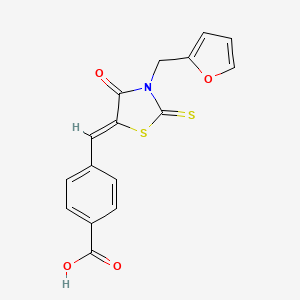 4-{[3-(2-furylmethyl)-4-oxo-2-thioxo-1,3-thiazolidin-5-ylidene]methyl}benzoic acid