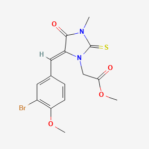 methyl [5-(3-bromo-4-methoxybenzylidene)-3-methyl-4-oxo-2-thioxo-1-imidazolidinyl]acetate