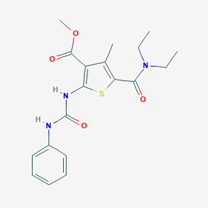 molecular formula C19H23N3O4S B457602 Methyl 5-(diethylcarbamoyl)-4-methyl-2-[(phenylcarbamoyl)amino]thiophene-3-carboxylate 