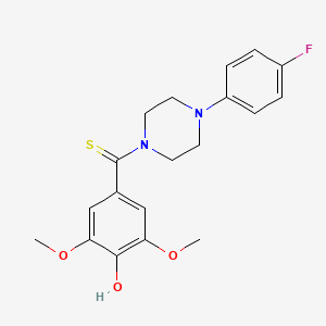 molecular formula C19H21FN2O3S B4576023 4-{[4-(4-fluorophenyl)-1-piperazinyl]carbonothioyl}-2,6-dimethoxyphenol 