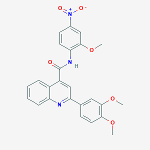 molecular formula C25H21N3O6 B457606 2-(3,4-dimethoxyphenyl)-N-(2-methoxy-4-nitrophenyl)quinoline-4-carboxamide 