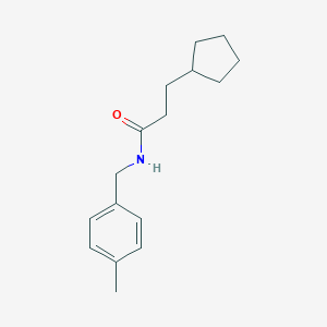 molecular formula C16H23NO B457614 3-cyclopentyl-N-(4-methylbenzyl)propanamide 