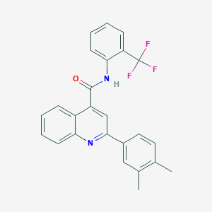 molecular formula C25H19F3N2O B457620 2-(3,4-dimethylphenyl)-N-[2-(trifluoromethyl)phenyl]quinoline-4-carboxamide 