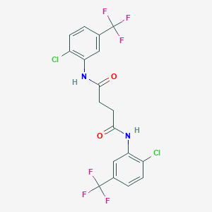 molecular formula C18H12Cl2F6N2O2 B457622 N,N'-bis[2-chloro-5-(trifluoromethyl)phenyl]butanediamide 
