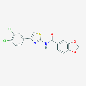 molecular formula C17H10Cl2N2O3S B457624 N-[4-(3,4-dichlorophenyl)-1,3-thiazol-2-yl]-1,3-benzodioxole-5-carboxamide 