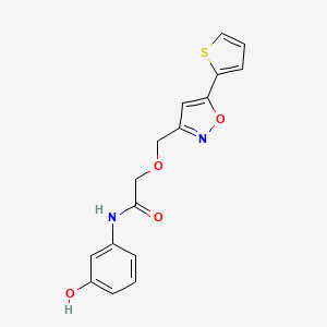 molecular formula C16H14N2O4S B4576270 N-(3-hydroxyphenyl)-2-{[5-(2-thienyl)-3-isoxazolyl]methoxy}acetamide 