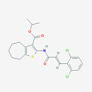 molecular formula C22H23Cl2NO3S B457630 isopropyl 2-{[3-(2,6-dichlorophenyl)acryloyl]amino}-5,6,7,8-tetrahydro-4H-cyclohepta[b]thiophene-3-carboxylate 