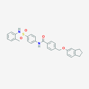 molecular formula C30H28N2O4S B457632 4-[(2,3-dihydro-1H-inden-5-yloxy)methyl]-N-[4-(2-toluidinosulfonyl)phenyl]benzamide 