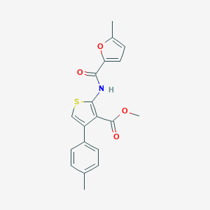 molecular formula C19H17NO4S B457634 Methyl 2-[(5-methyl-2-furoyl)amino]-4-(4-methylphenyl)-3-thiophenecarboxylate 