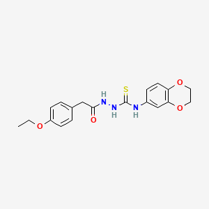 N-(2,3-dihydro-1,4-benzodioxin-6-yl)-2-[(4-ethoxyphenyl)acetyl]hydrazinecarbothioamide