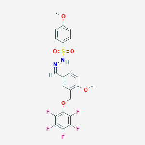 molecular formula C22H17F5N2O5S B457637 4-methoxy-N'-[(Z)-{4-methoxy-3-[(pentafluorophenoxy)methyl]phenyl}methylidene]benzenesulfonohydrazide 