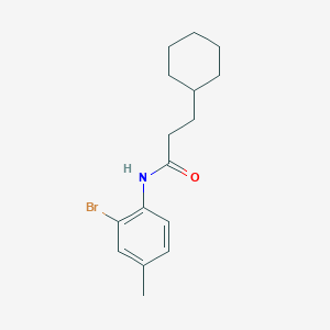 molecular formula C16H22BrNO B457639 N-(2-bromo-4-methylphenyl)-3-cyclohexylpropanamide 