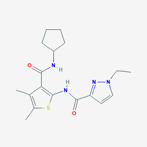 N-[3-(CYCLOPENTYLCARBAMOYL)-4,5-DIMETHYL-2-THIENYL]-1-ETHYL-1H-PYRAZOLE-3-CARBOXAMIDE