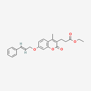 ethyl 3-(4-methyl-2-oxo-7-{[(2E)-3-phenyl-2-propen-1-yl]oxy}-2H-chromen-3-yl)propanoate