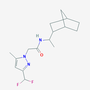 molecular formula C16H23F2N3O B457643 Acetamide, N-(1-bicyclo[2.2.1]hept-2-ylethyl)-2-(3-difluoromethyl-5-methylpyrazol-1-yl)- 