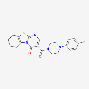 molecular formula C21H21FN4O2S B4576432 3-{[4-(4-FLUOROPHENYL)PIPERAZINO]CARBONYL}-6,7,8,9-TETRAHYDRO-4H-PYRIMIDO[2,1-B][1,3]BENZOTHIAZOL-4-ONE 