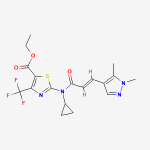 ETHYL 2-{CYCLOPROPYL[(E)-3-(1,5-DIMETHYL-1H-PYRAZOL-4-YL)-2-PROPENOYL]AMINO}-4-(TRIFLUOROMETHYL)-1,3-THIAZOLE-5-CARBOXYLATE