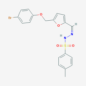 molecular formula C19H17BrN2O4S B457649 N'-({5-[(4-bromophenoxy)methyl]-2-furyl}methylene)-4-methylbenzenesulfonohydrazide 