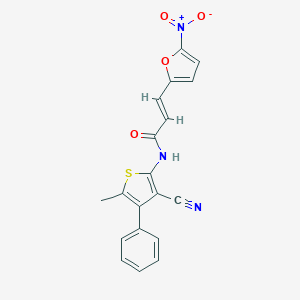 molecular formula C19H13N3O4S B457650 N-(3-cyano-5-methyl-4-phenyl-2-thienyl)-3-{5-nitro-2-furyl}acrylamide 