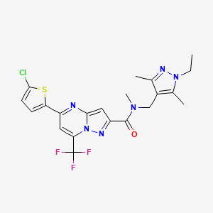 5-(5-CHLORO-2-THIENYL)-N~2~-[(1-ETHYL-3,5-DIMETHYL-1H-PYRAZOL-4-YL)METHYL]-N~2~-METHYL-7-(TRIFLUOROMETHYL)PYRAZOLO[1,5-A]PYRIMIDINE-2-CARBOXAMIDE