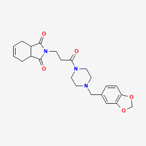 2-[3-[4-(1,3-Benzodioxol-5-ylmethyl)piperazin-1-yl]-3-oxopropyl]-3a,4,7,7a-tetrahydroisoindole-1,3-dione