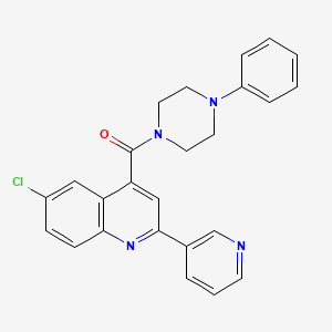 6-CHLORO-4-(4-PHENYLPIPERAZINE-1-CARBONYL)-2-(PYRIDIN-3-YL)QUINOLINE