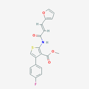 molecular formula C19H14FNO4S B457668 Methyl 4-(4-fluorophenyl)-2-{[3-(2-furyl)acryloyl]amino}-3-thiophenecarboxylate 