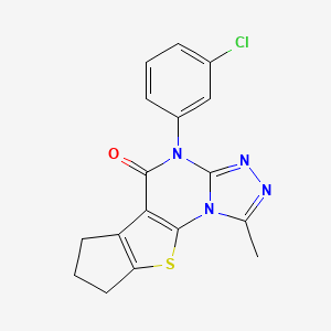 4-(3-chlorophenyl)-1-methyl-7,8-dihydro-6H-cyclopenta[4,5]thieno[3,2-e][1,2,4]triazolo[4,3-a]pyrimidin-5(4H)-one