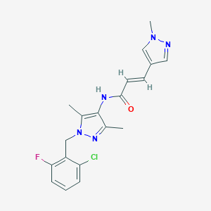 molecular formula C19H19ClFN5O B457679 N-[1-(2-chloro-6-fluorobenzyl)-3,5-dimethyl-1H-pyrazol-4-yl]-3-(1-methyl-1H-pyrazol-4-yl)acrylamide 