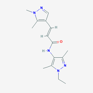 molecular formula C15H21N5O B457680 3-(1,5-dimethyl-1H-pyrazol-4-yl)-N-(1-ethyl-3,5-dimethyl-1H-pyrazol-4-yl)acrylamide 