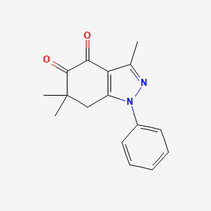 molecular formula C16H16N2O2 B4576801 1H-Indazole-4,5-dione, 6,7-dihydro-3,6,6-trimethyl-1-phenyl- CAS No. 53828-56-1