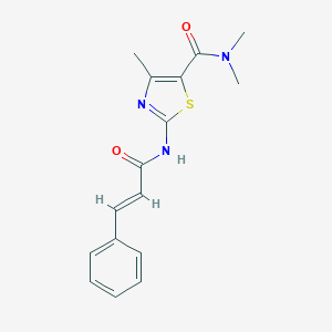 molecular formula C16H17N3O2S B457681 2-(肉桂酰胺基)-N,N,4-三甲基-1,3-噻唑-5-甲酰胺 