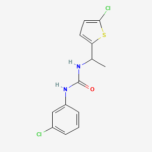 molecular formula C13H12Cl2N2OS B4576819 1-(3-Chlorophenyl)-3-[1-(5-chlorothiophen-2-yl)ethyl]urea 