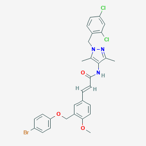 molecular formula C29H26BrCl2N3O3 B457683 3-{3-[(4-bromophenoxy)methyl]-4-methoxyphenyl}-N-[1-(2,4-dichlorobenzyl)-3,5-dimethyl-1H-pyrazol-4-yl]acrylamide 