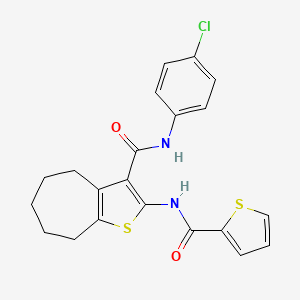 N-{3-[(4-CHLOROPHENYL)CARBAMOYL]-4H,5H,6H,7H,8H-CYCLOHEPTA[B]THIOPHEN-2-YL}THIOPHENE-2-CARBOXAMIDE