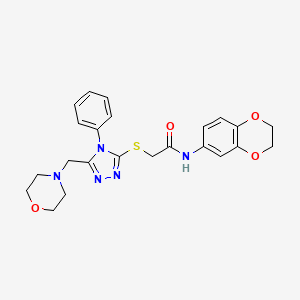 N-(2,3-dihydro-1,4-benzodioxin-6-yl)-2-{[5-(4-morpholinylmethyl)-4-phenyl-4H-1,2,4-triazol-3-yl]thio}acetamide